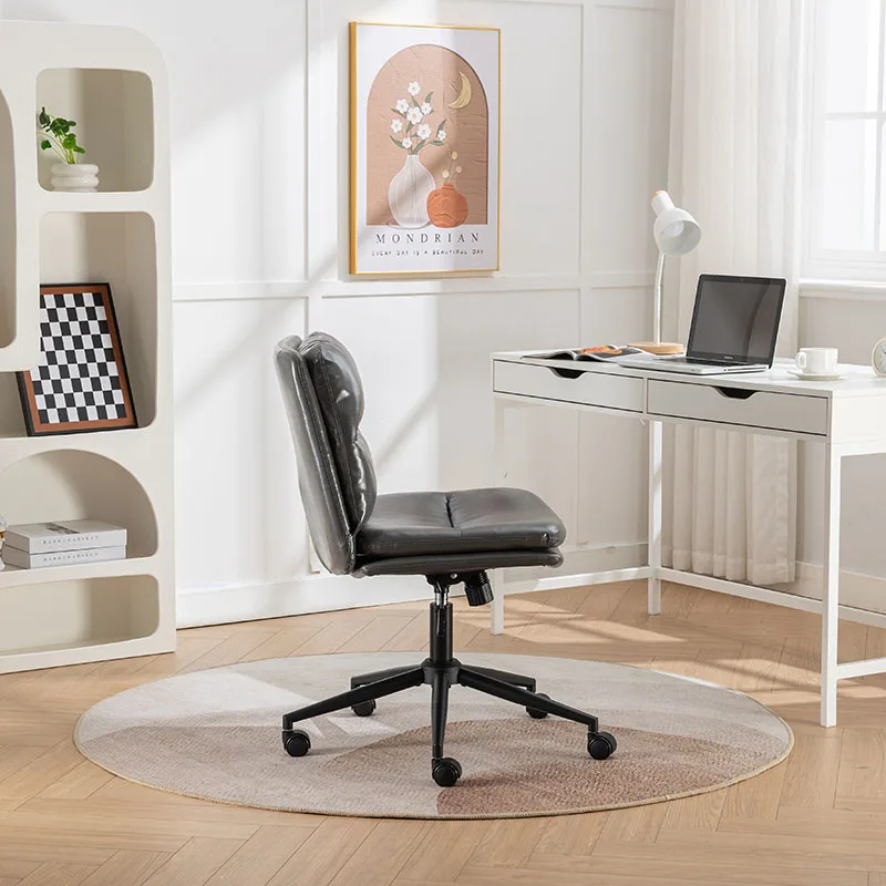 Bizerte Adjustable Swivel Criss-Cross Chair, Wide Seat/ Office Chair /Vanity Chair, Gray On-Site