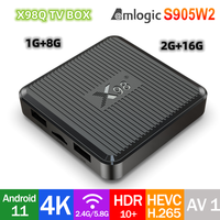 X98Q TV Box Android11 Amlogic S905W2 2GB16GB X98 1GB 8GB AV1 2.4G 5G Wifi 4K HDR Video Media Player Set Top Box PK X96Q