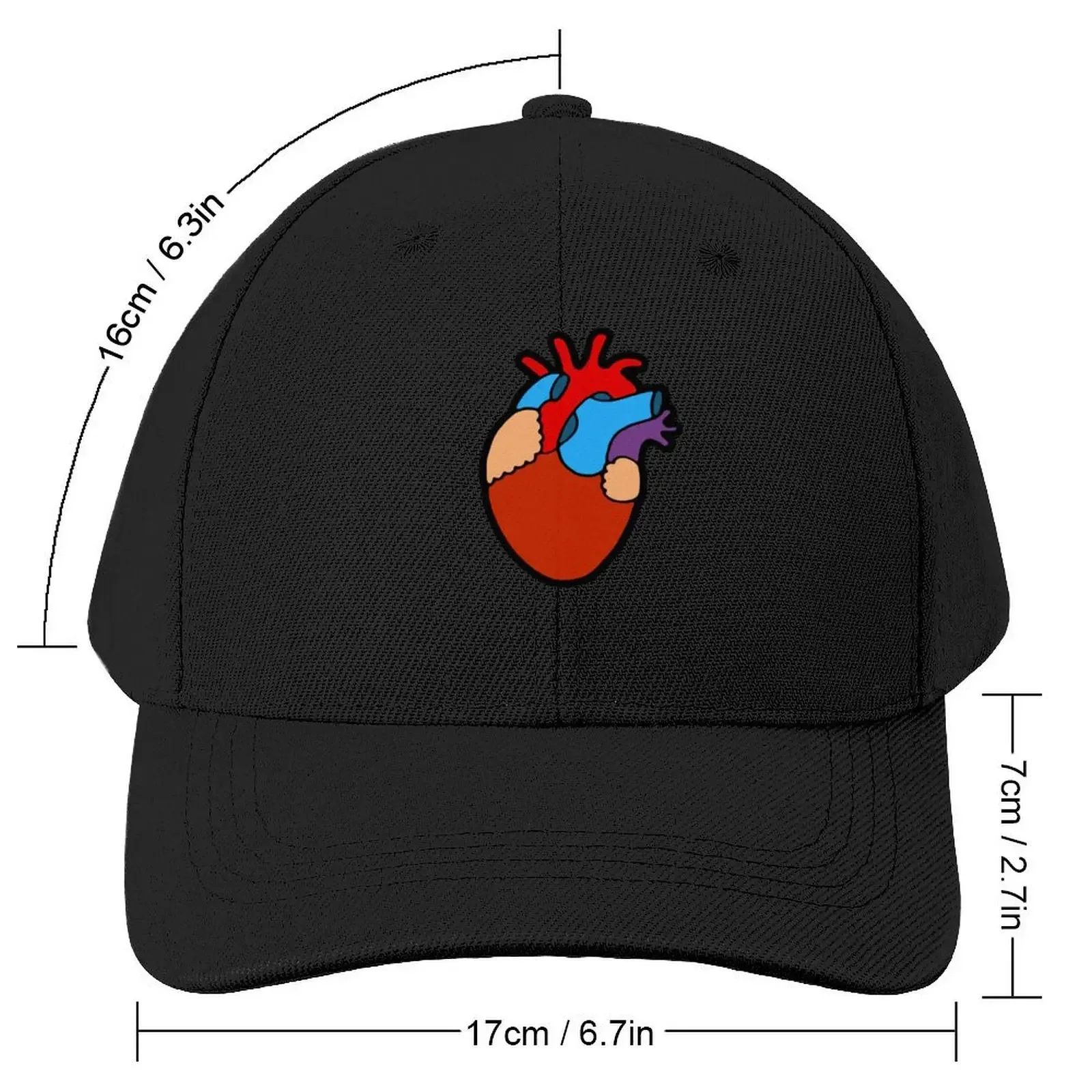 Anatomical Heart Pattern Baseball Cap Anime Designer Hat Hat Man For The Sun Military Cap Man Girl'S Hats Men's