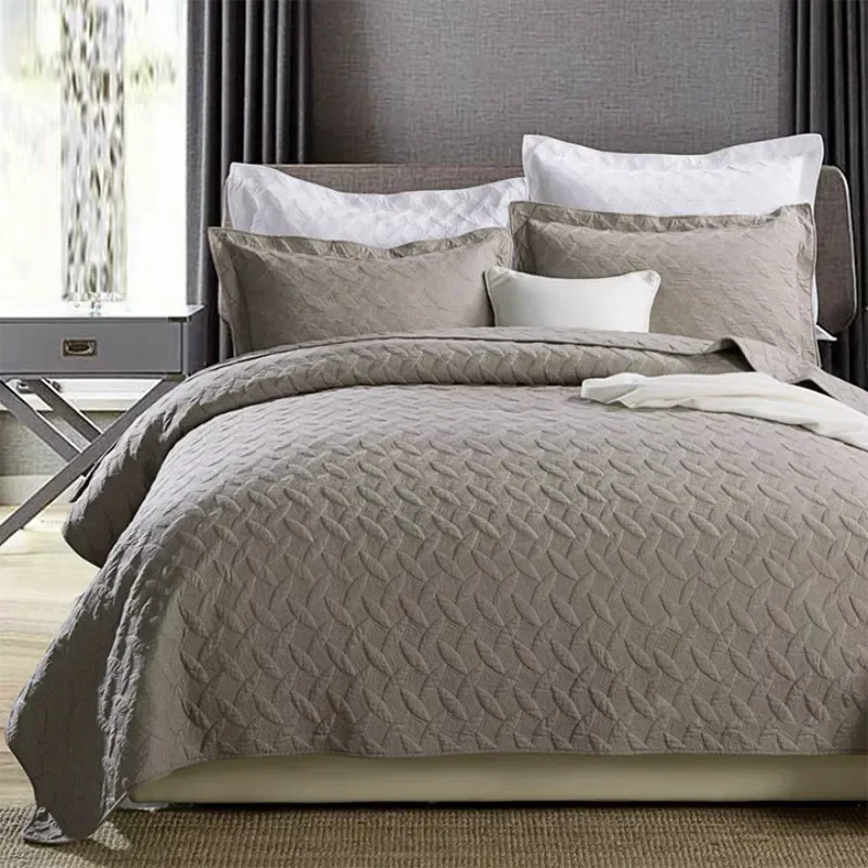 Cotton Quilted Bedspread Set Embroidered Double Sided Blanket Cubrecam Bed Cover Queen King Size Summer Quilt Bedding Set 3PCS