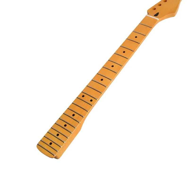 22Frets Yellow Color Natte Paint Maple Neck With Maple Fingerboard Inlay Dots For Electric Guitar Can Customized Guitar Parts