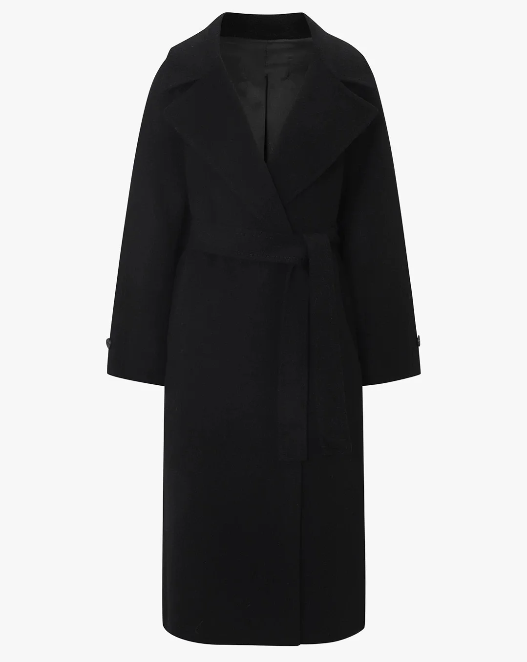 Cappotto di lana su misura per pendolari Colletto con bottoni Camere cucito a mano Colore puro Slim Fit Cappotto invernale lungo di media lunghezza