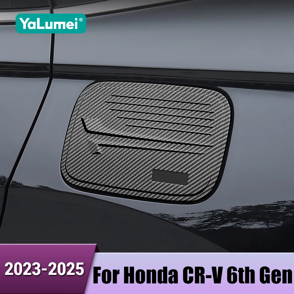 Auto Gas Kraftstoff Tank Abdeckung Trim Öl Benzin Kappe Rahmen Trim Aufkleber Für Honda CR-V CRV 6th Gen 2023 2024 2025 Hybrid Zubehör