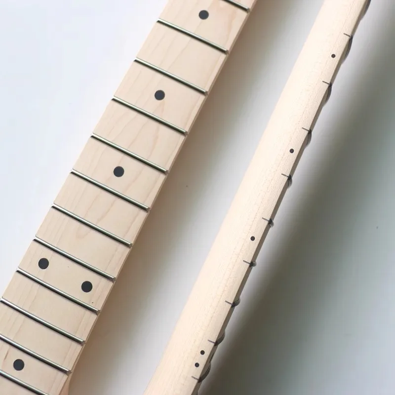 Unpainted Maple Guitar Neck Tail Adjustment with 21 Pieces Wood Single Piece for Custom Guitar Building