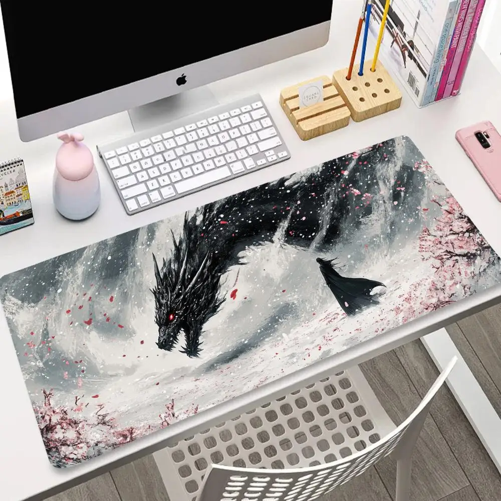 

Black dragon pattern mouse pad, rubber anti-slip, durable, washable, high-quality computer mechanical keyboard