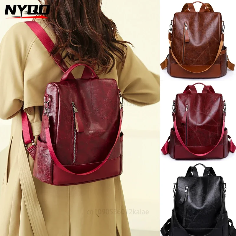 New Large Capacity Antitheft Shoulder Bags Hot Women’s Backpack Designer High Quality Soft Leather Simple Fashion Backpack