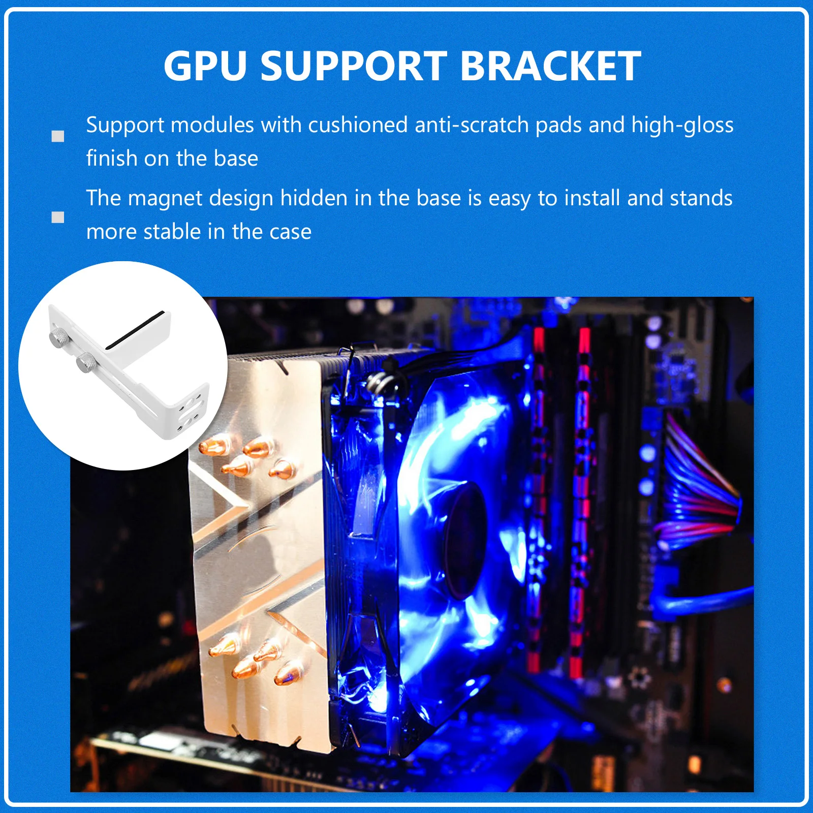 

2pcs Graphics Card Support Bracket Vertical Graphics Card Stand For Desktop Computers Vertical Mount Gpu Supporting Holder
