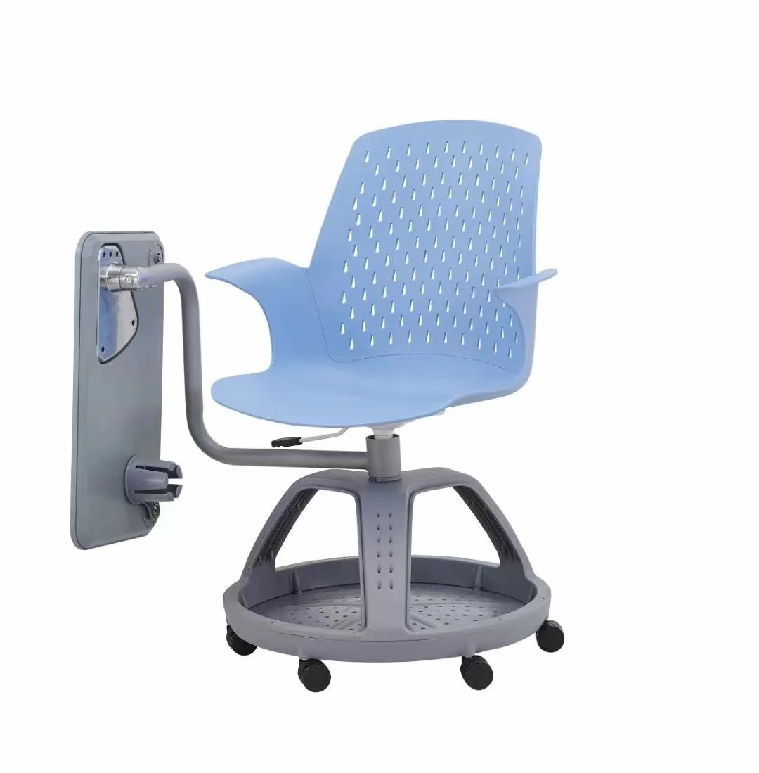Plastic School Classroom Office Furniture Comfortable Swivel Foldable Adjustable Height Teacher Student Training Chair