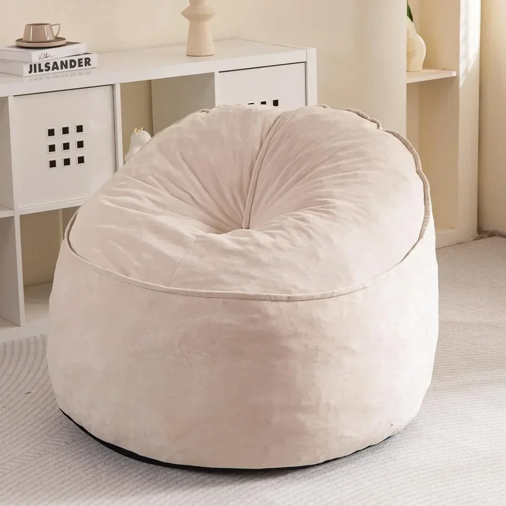 Adult bean bag chair, Sherpa lazy sofa, bean bag chair with pockets, living room bean bag sofa, accent floor chair Sofas