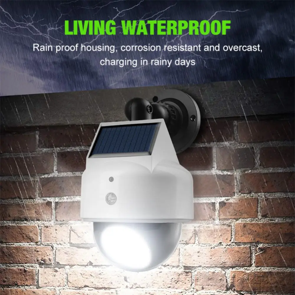 Led Wall Lamp Energy-saving Waterproof 3 Lighting Modes For Garden Patio Simulated Monitoring Fake Camera Courtyard Lamp Light