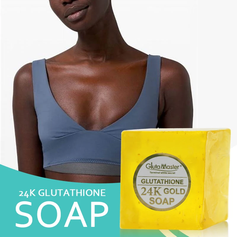 Glutathio 24K Gold Soap for Face & Body Exfoliating Anti-Wrinkle Cleansing Fragrance Smooth Glowing Skin Handmade Bath Soap 250g