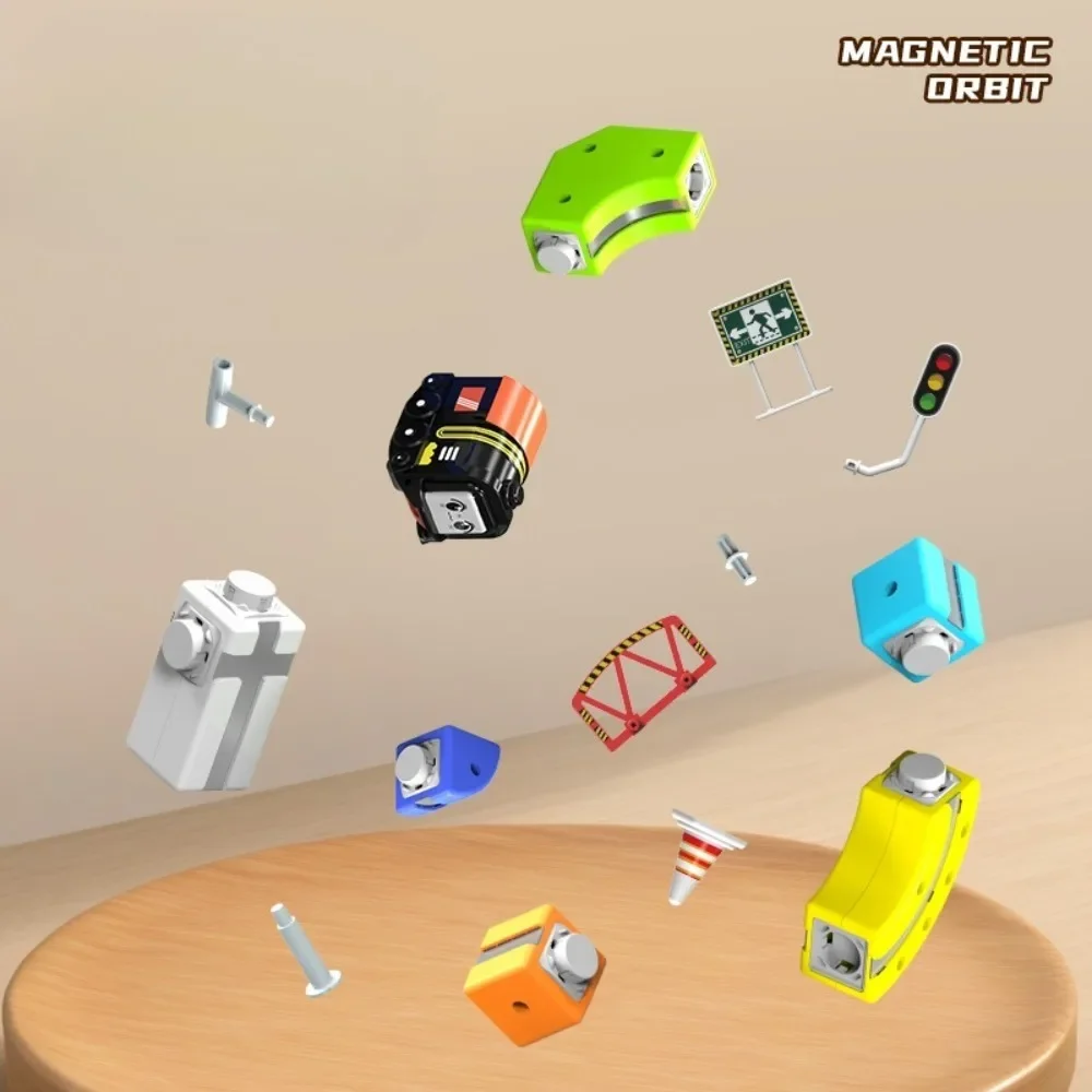 Giocattolo per auto da corsa su rotaia magnetica elettrica fai-da-te Treno motorizzato Montessori e labirinto a gravità, regalo di Natale educativo per bambini