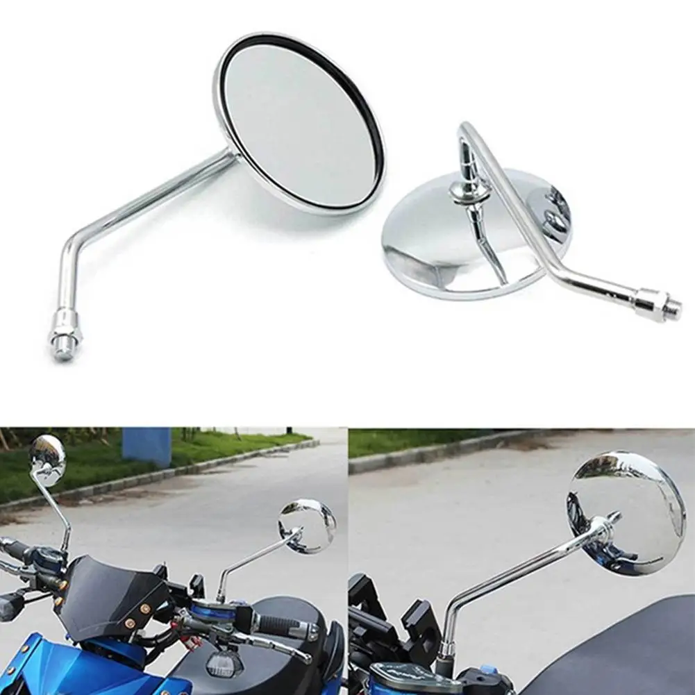 

1 Pair Motorcycle Rearview Mirror 8mm 10mm Round Reversing Side Mirror Rotatable Modified Accessories