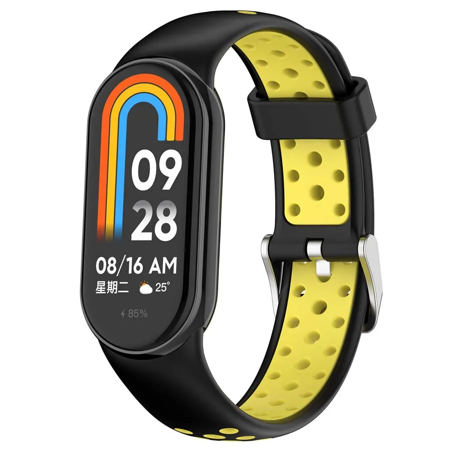 Silicone Strap For Xiaomi Mi Band 9 Smart Watch Band Breathable Replaced Correa Wristband For Mi Band 9 8 NFC Bracelet Accessory