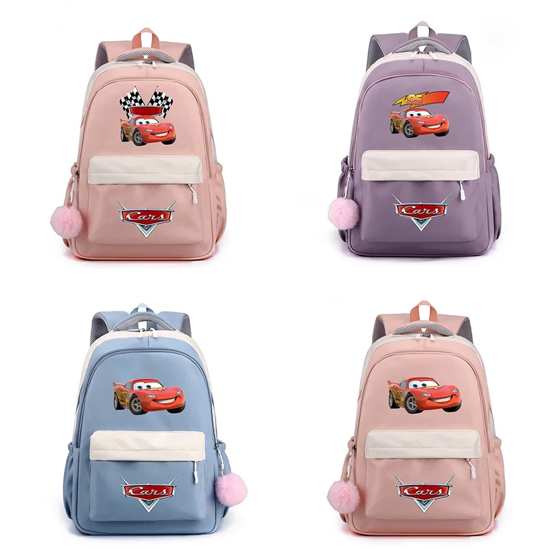 Disney Pixar Cars Lightning McQueen Women's Backpacks Teenager SchoolBags High Capacity Girl's Book Bags Travel Knapsack Mochila