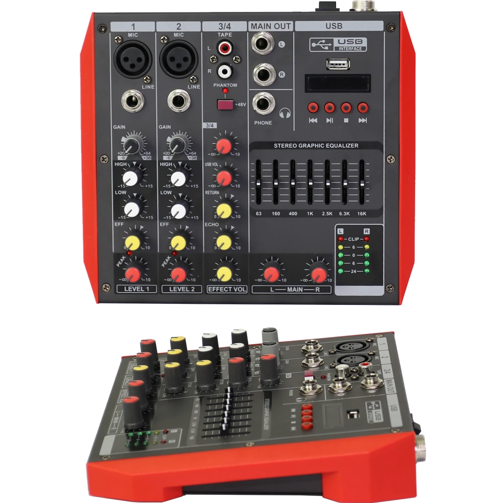 

MG4 Digital 4 Channel Audio DJ Karaoke Bluetooth Mixer Sound Mixing Console System