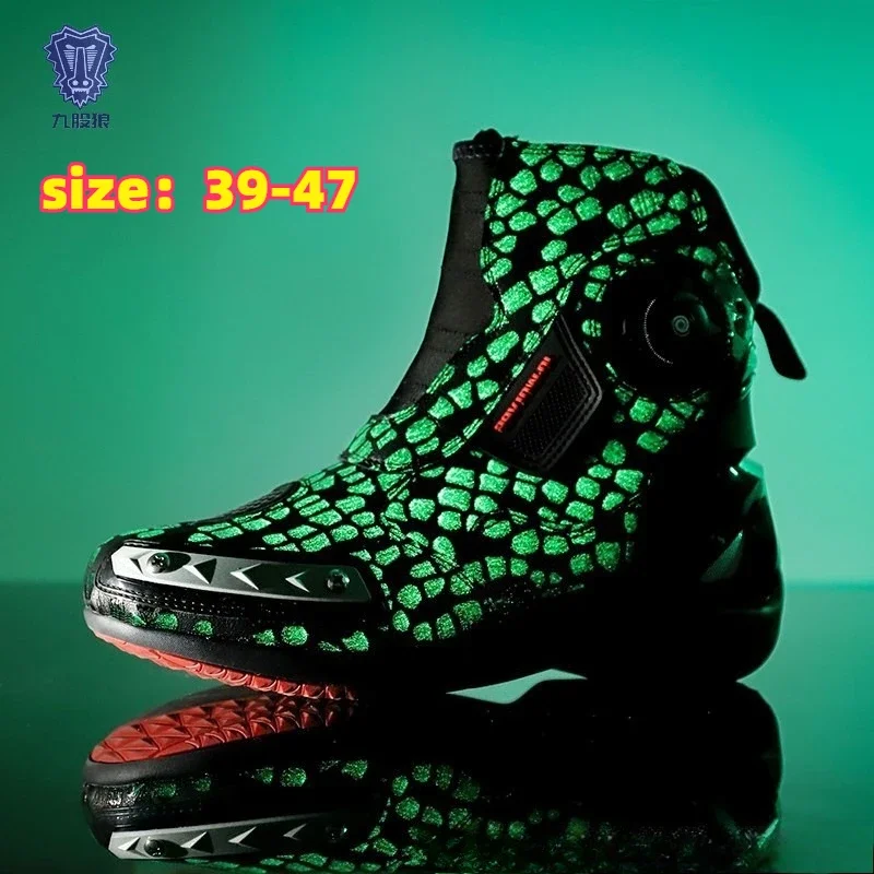 

Motorcycle Boots Men Riding Waterproof Off-road Reflective Biker Boot Retro Leather Motorcyclist Boots Touring Motorbike Sneaker