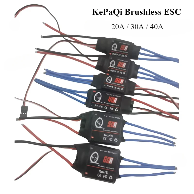 KePaQi Brushless ESC Motor Speed Controller 20A 30A 40A 2-4S BEC For RC Lipo Battery FPV RC Helicopter Boat Quadcopter Drone