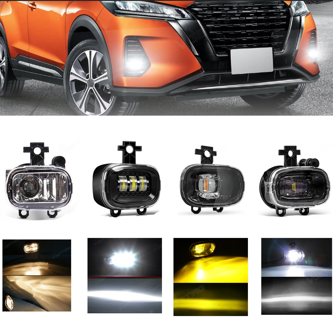 

1 Pair Fog Lamp Assembly For Nissan NAVARA NP300 X-trail Xtrail Rogue Kicks Juke F16 MK2 T33 LED Foglight Headlight Accessories