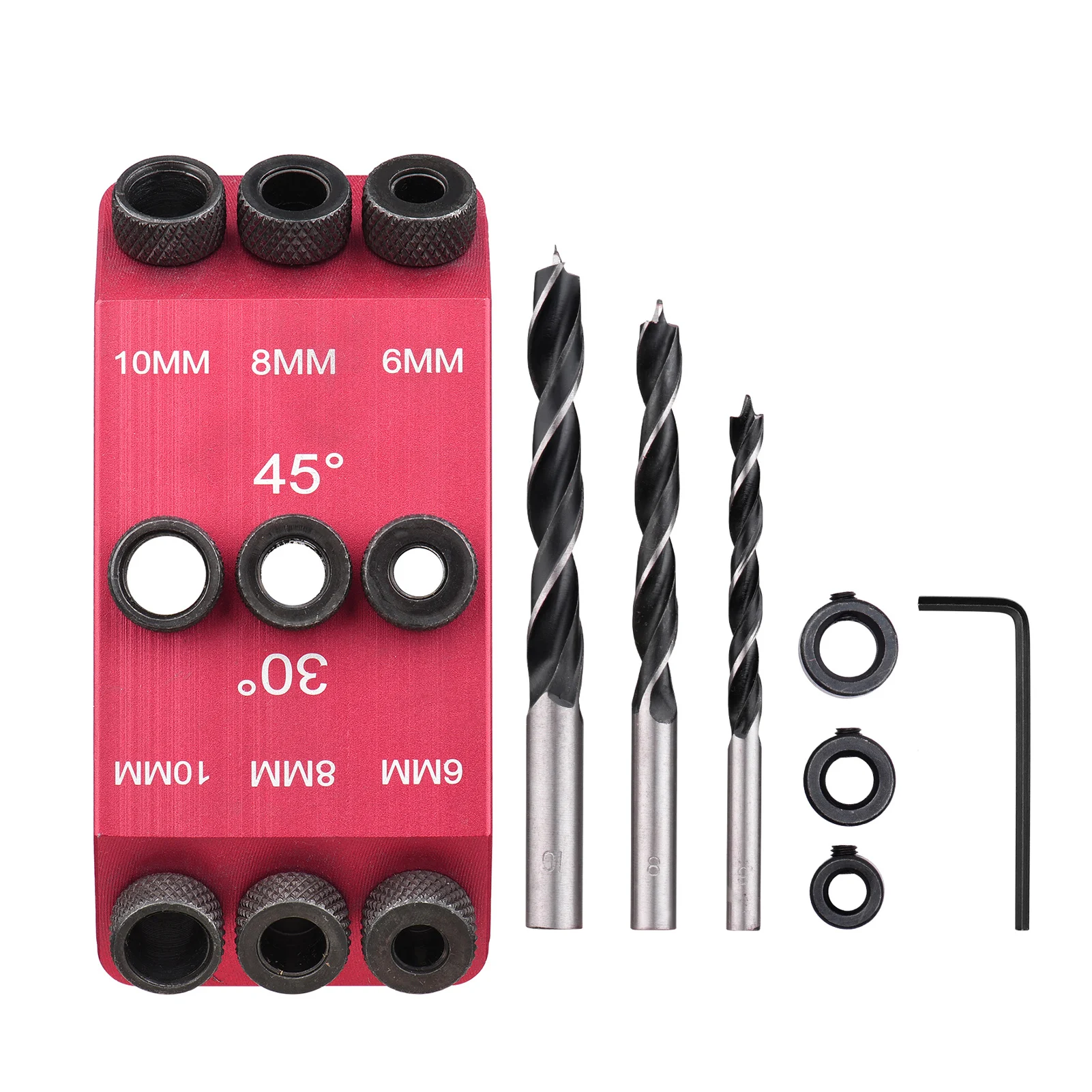 

Набор из 3 направляющих для сверл, высококачественный промышленный многоугольный позиционер из алюминиевого сплава для деревообработки