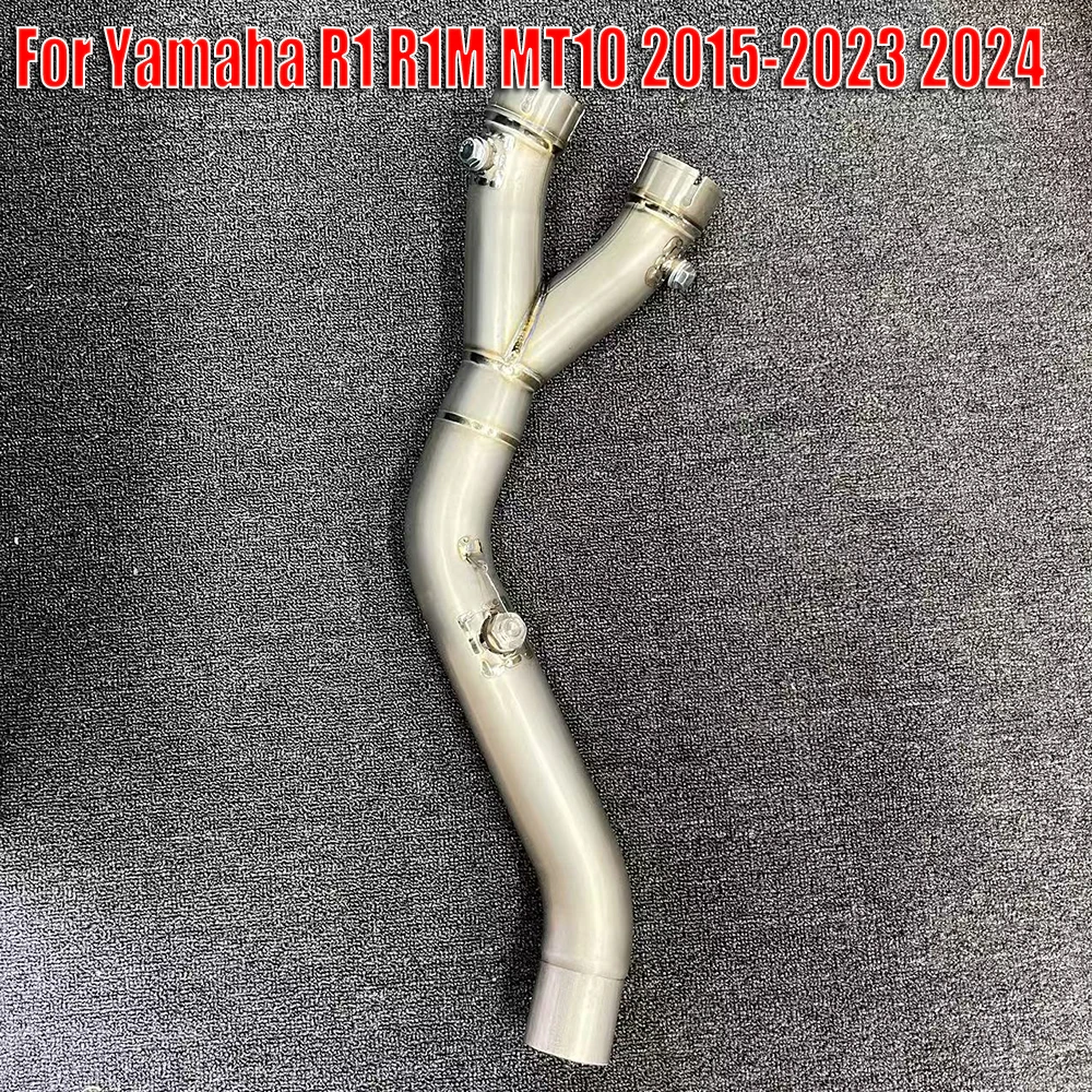 Slip On For Yamaha YZF R1 R1M MT10 2015-2024 Motorcycle Exhaust Line Titanium Alloy Middle Pipe Connect Interface
