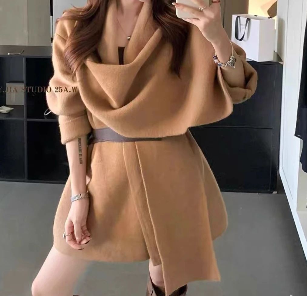 

SuperAen серый свободный вязаный кардиган с v-образным вырезом для женщин, осень 2022, новые повседневные простые свитера большого размера в корейском стиле