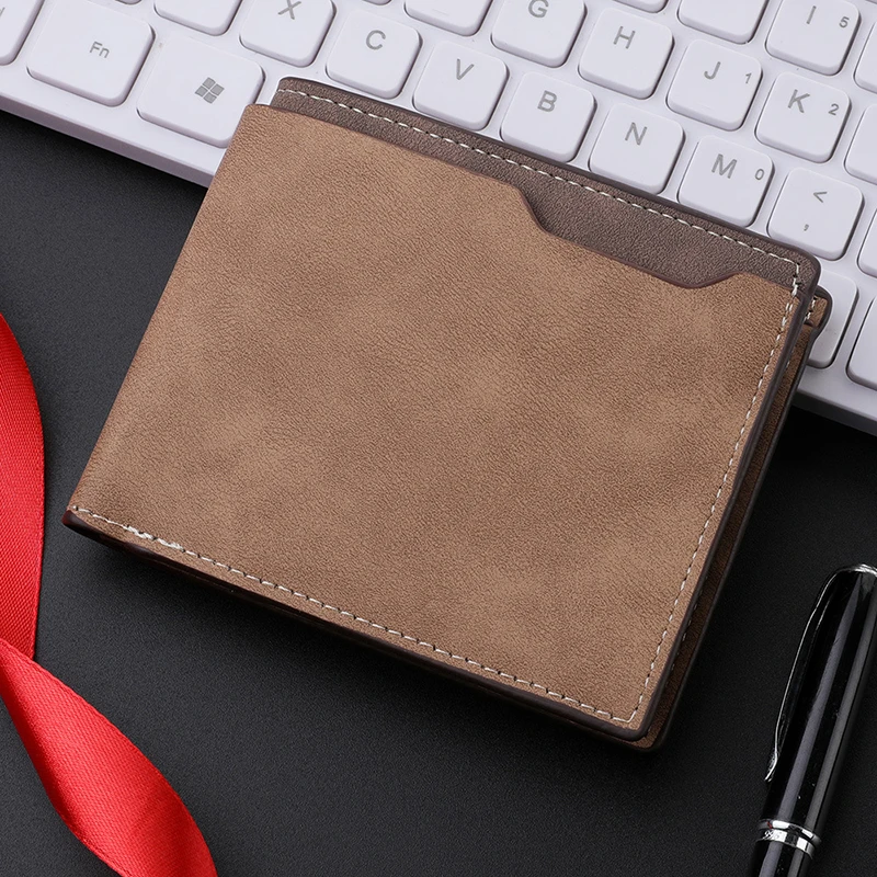 

Multi-position Men's Short Wallet Thin Multi-function Matter PU Card Bag Coin Pocket ID Card Holder Leather Coin Pocket Outdoor