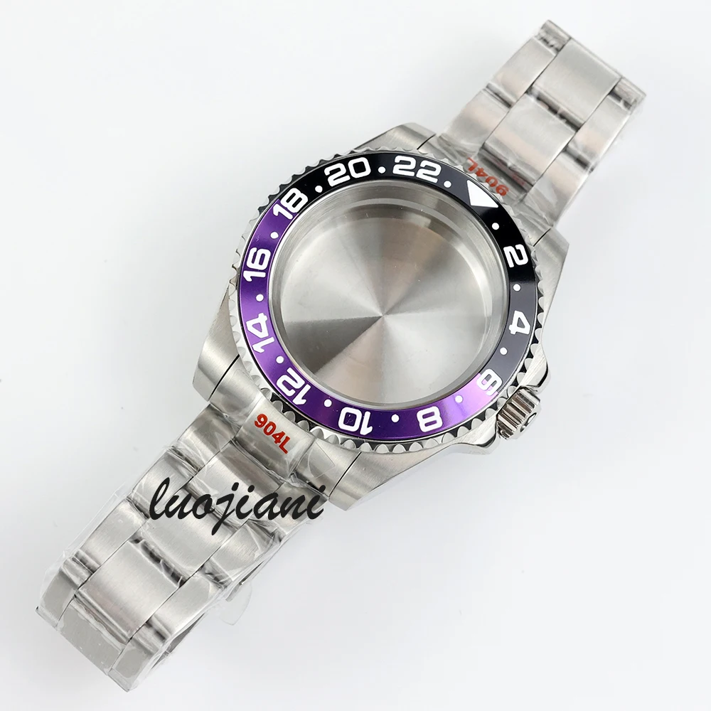High Quality 40mm NH35 Case and Oyster Bracelet Sapphire Glass for NH34 NH35 NH36 movement 28.5mm dial Submariner Gmt Watch Case
