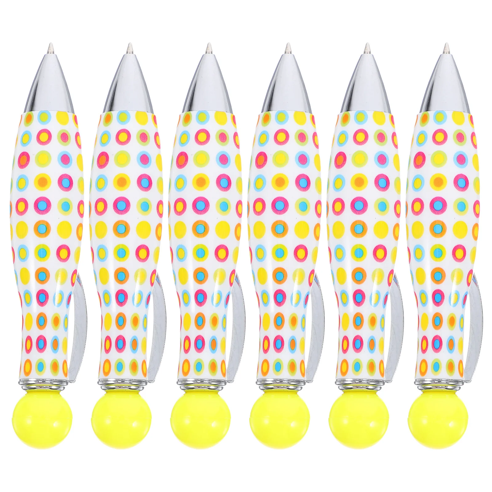 

6 Pcs Small Bowling Ball Pen Colored Pens for Ballpoint Yellow Metal Student