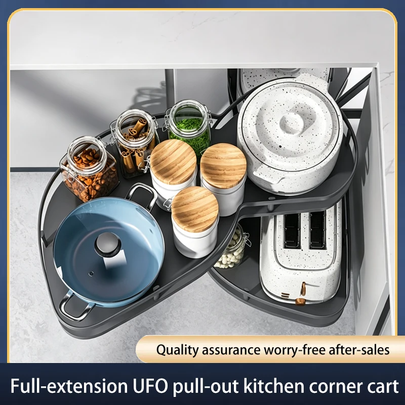 Maximize Corner Cabinet Rotary Lazy Susan Double Tier Fly Dish Rack Space Saving Stainless Steel Built In Kitchen Organizer