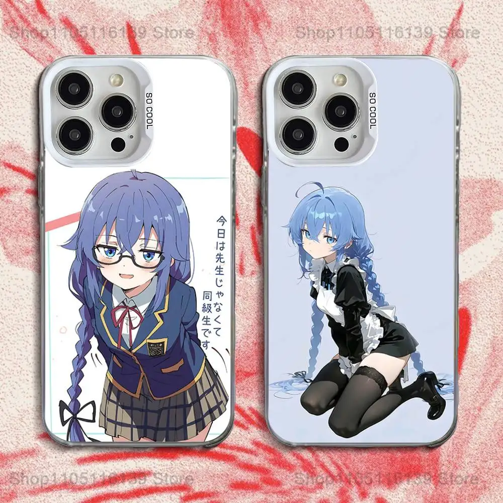 Funda de teléfono para iPhone 16,15,14,13,12,11,Pro,XS,Max,Plus,Mini,SE m-mushoku Tensei Roxy blanco caramelo mate cubierta a prueba de golpes