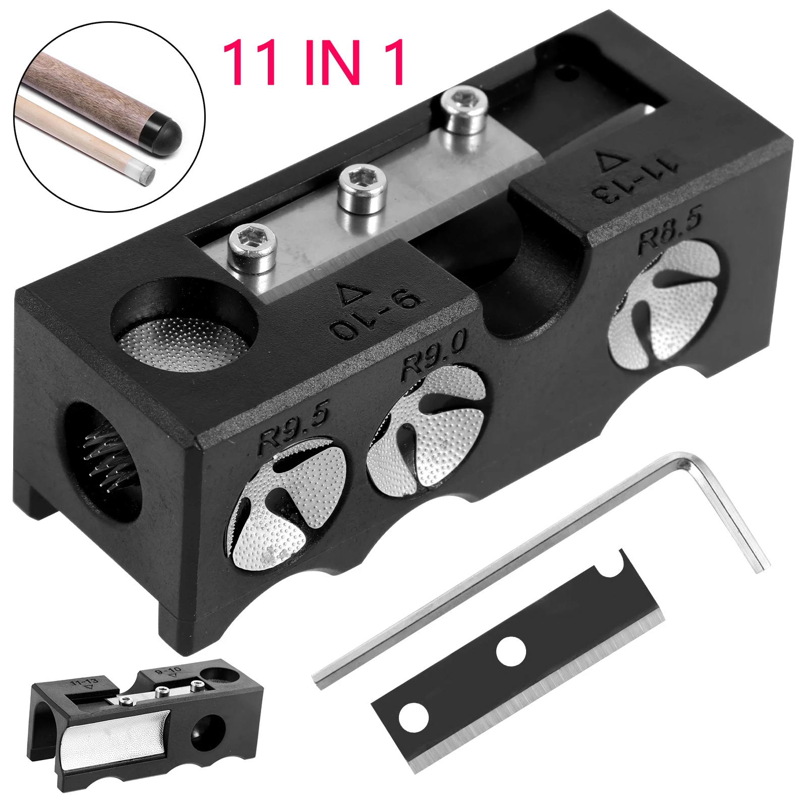 

11 в 1, инструмент для ремонта наконечника бильярдного кия, профессиональный ремонт наконечника кия из алюминиевого сплава, аксессуар для ремонта наконечника бильярдного кия