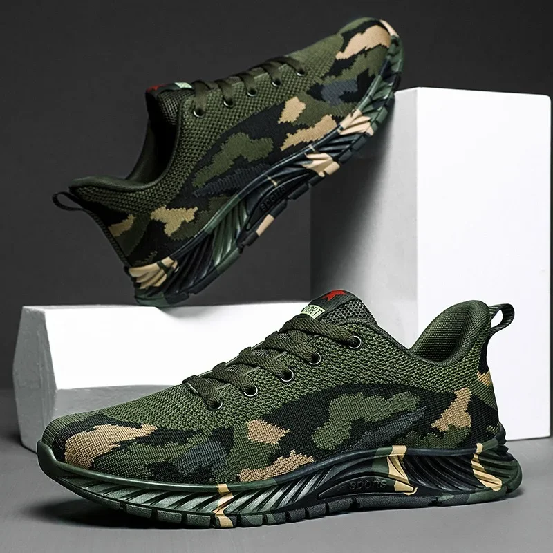 Camouflage Shoes for Men Outdoor Climbing Working Shoe Mesh Breathable Casual Shoes Non Slip Sneaker Hiking Shoes for Women 2024