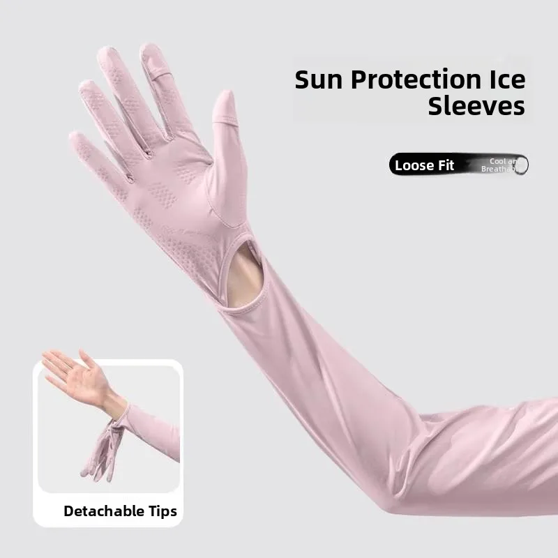 

Летние перчатки из ледяного шелка для защиты от солнца, свободного кроя, для езды на транспорте, без пальцев, молодежные, с УФ-защитой