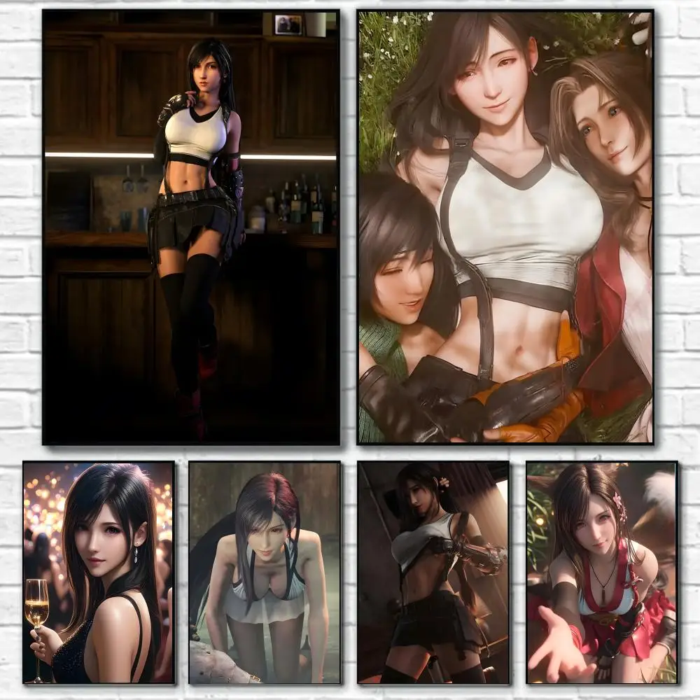 دور الخيال البوبي النهائي لـ T-Tifa Lockhart ملصق فني ملصق الفيلم جدارية الأسرة غرفة الأطفال جدار الديكور طباعة هدية #2