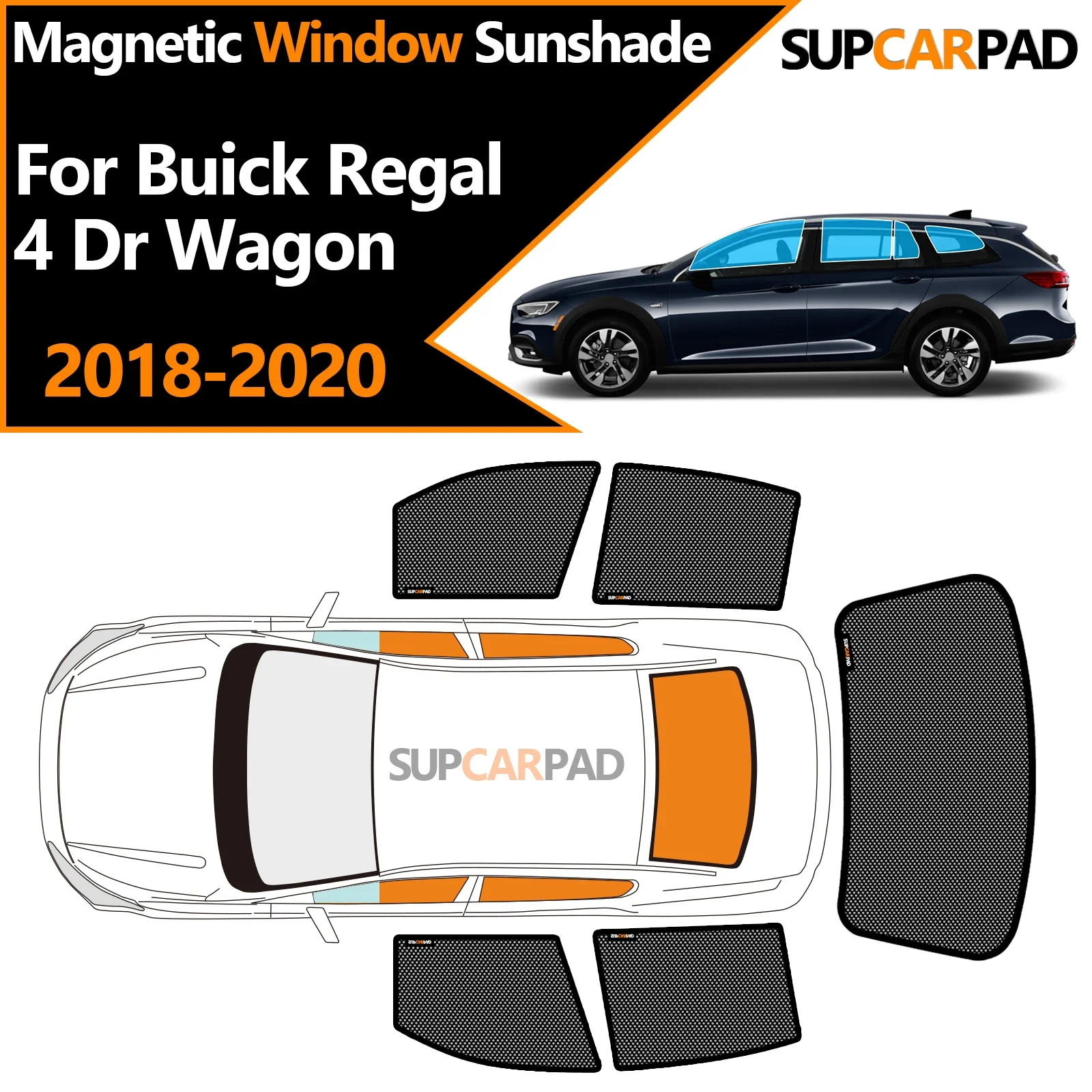 

Custom Car Window Sunshade For Buick Regal 4 Dr Wagon 2018-2020 Magnetic Curtain Mesh Front Windshield Frame Curtain