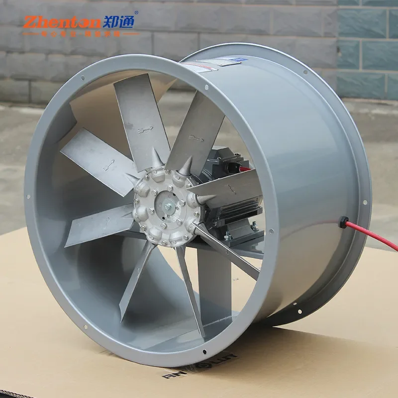 Industrial axial flow fan, aluminum alloy fan blade, duct fan with bottom foot, indoor exhaust fan ventilation equipment