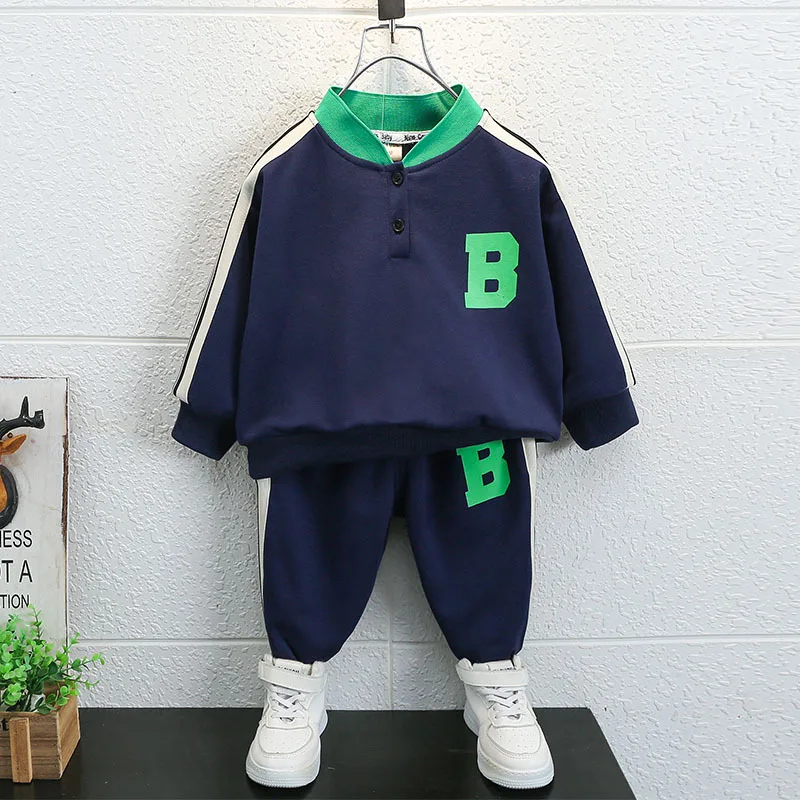 

2-9Years Baby Boy Suit Kids Long Sleeve Sweatshirt+Pants 2pcs Set Children Tracksuits Sport Casual Spring Jogging Suits