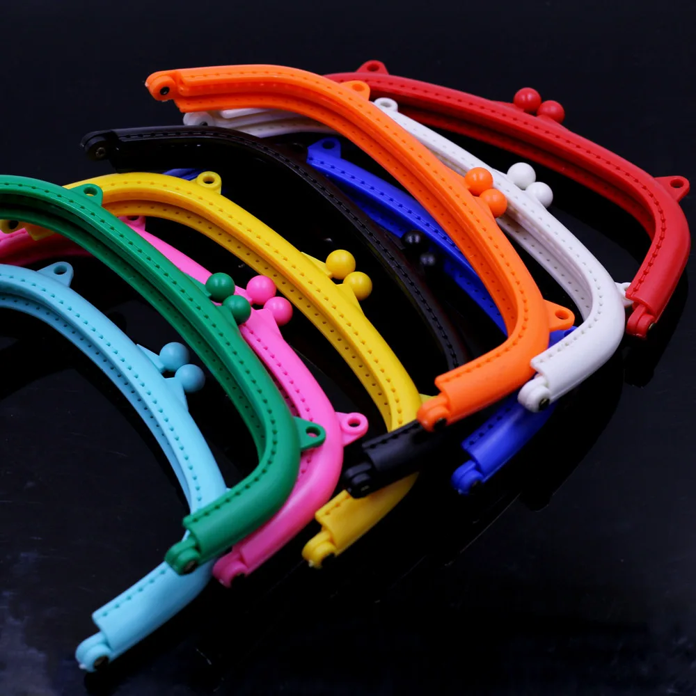 1Pc Kiss Clasp Lock Frame Plastic Candy Colorful Arch For Purse Bag Handle DIY Accessories 21cm