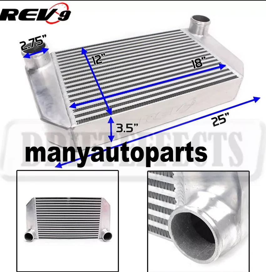 

Универсальный турбоинтеркулер Rev9 с V-образным креплением FMIC 25x12x3,5 550 л.с., 2,75 дюйма, вход/выход