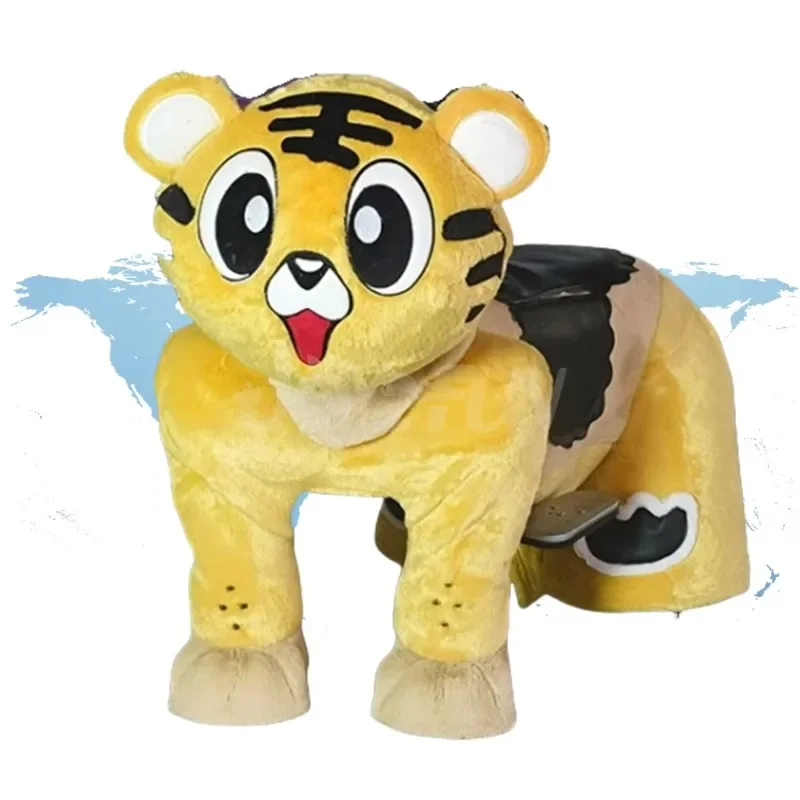 Children's Electric Ride Bear Toy Plush Animal Ride Toy Indoor/Outdoor Household