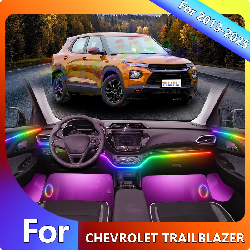 

FILIPLI For The CHEVROLET TRAILBLAZER For 2017 64 Colour Acrylic Car Interior Light Music Sync Rhythm LED Strip By App Control