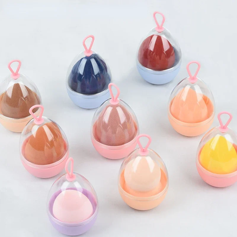 1PC Empty Transparent Puffs Drying Box Storage Case Portable Sponge Stand Cosmetic Egg Shaped Rack Makeup Blender Puff Holder