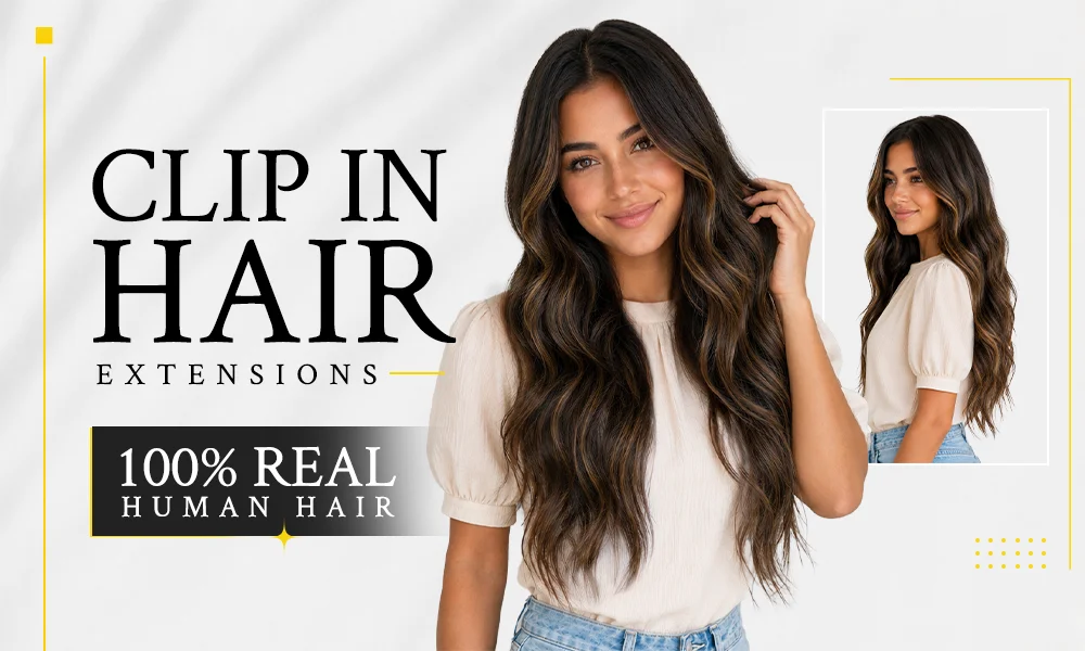 Sunmofavo Clip-in-Haarverlängerungen aus Echthaar, gerade, natürliches hellbraunes Honig-Ombré-Balayage, schwarze Haarteile für Frauen, voller Kopfbedeckung – Detail 1