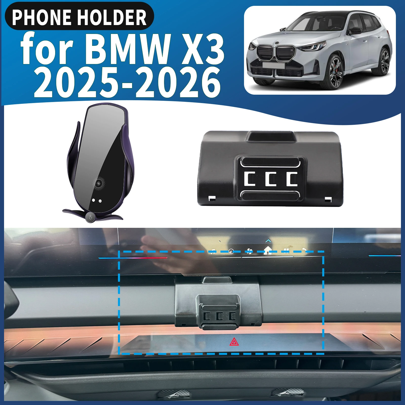 

fit for BMW X3 2025 2026 ​​Car Phone Holder Mount Vehicle-Specific GPS Navigation Easy Installation accessoires