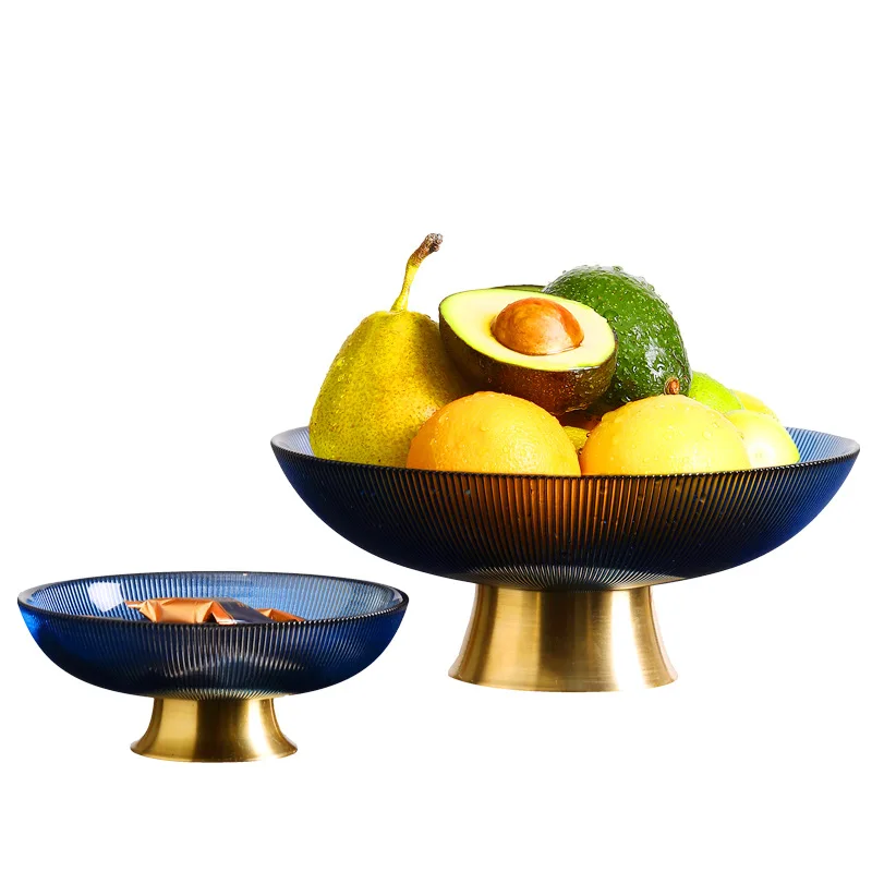 Nordic Style Glass Fruit Plate Decoration Creative Light Luxury Living Room, Home Tea Table, Table Decoration