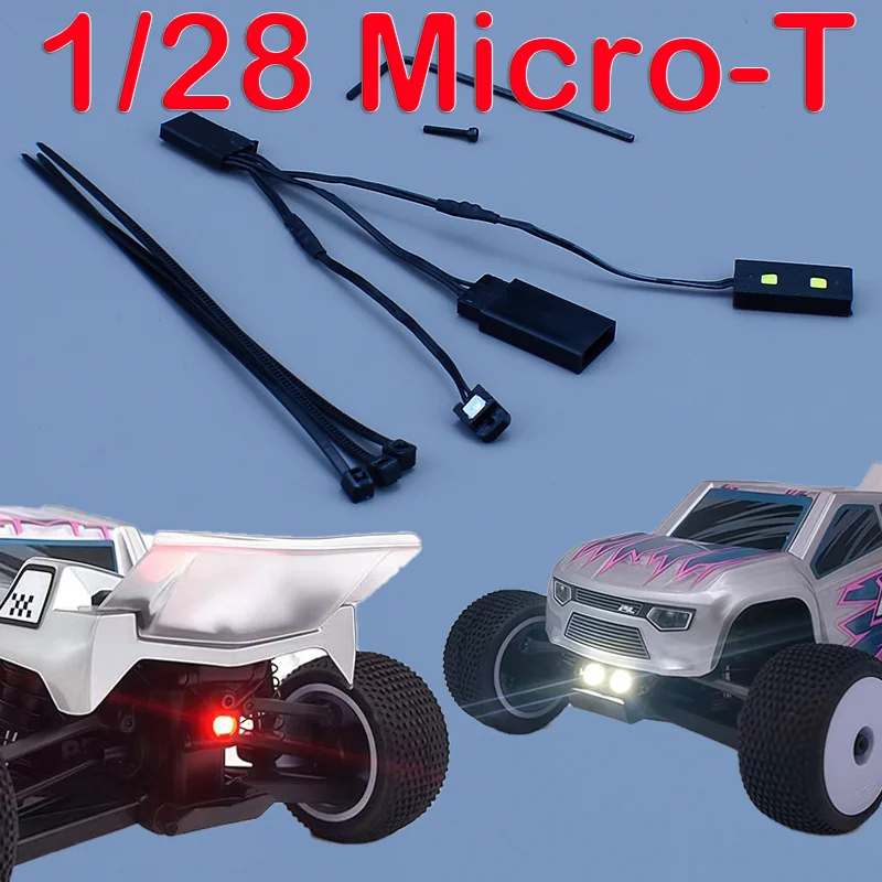 Sistema de iluminación delantera y trasera de coche RC, faro trasero para camión Losi 1/28 Micro-T 2S 2WD RTR Stadium RC