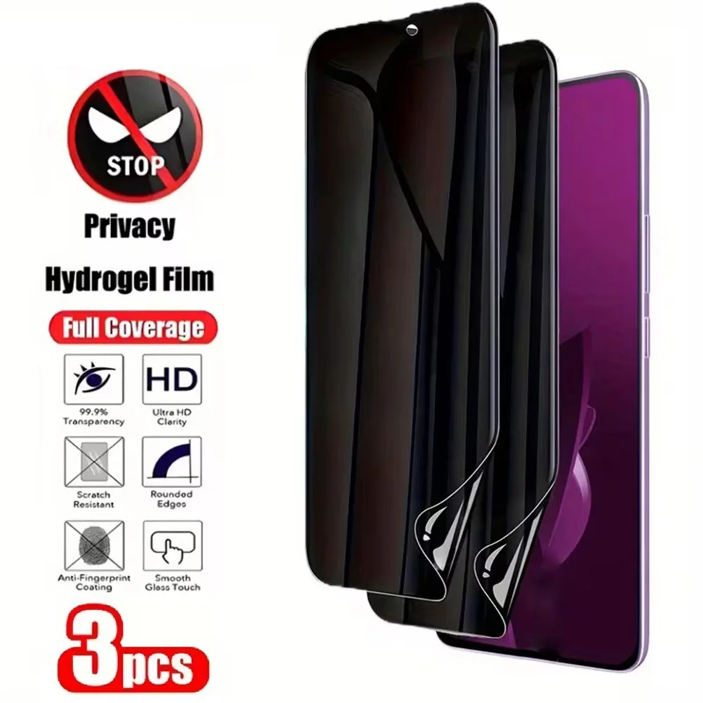 Protector de pantalla antiespía para Realme C15 C63 C65 C67 C67 C73 C75 4G 5G C3 C55 C65s C61 C71 India hidrogel de privacidad Global 3 uds