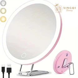 5x 10x 20x 30x magnifying mirror with light portable led table stand make up mirror with lights foldable pocket for travel