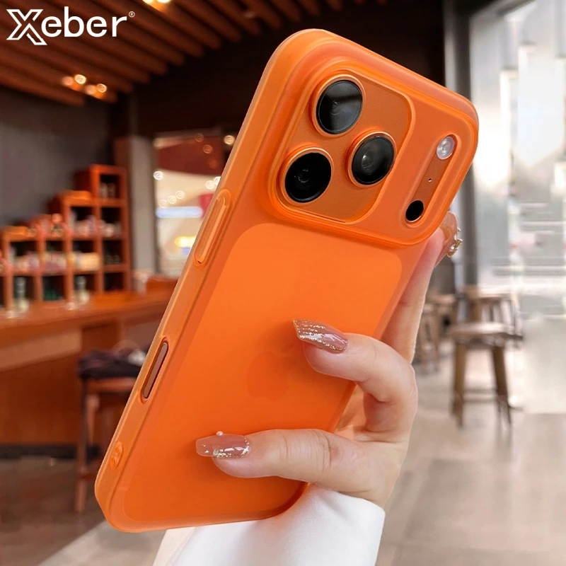 Funda de teléfono translúcida mate oficial para iPhone 17 Air 16 15 14 Plus 13 12 11 Pro Max Funda dura ultrafina a prueba de golpes para PC